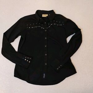 Wrangler Snap Button Studded Slick Cowgirl Western Line Dance Rodeo Women's S